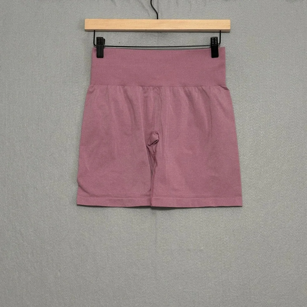 NVGTN Womens Seamless Biker Shorts Dusty Rose Pink High Waisted Athletic Size M